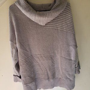 Style & Co Silver and Grey Cowl Neck Sweatshirt